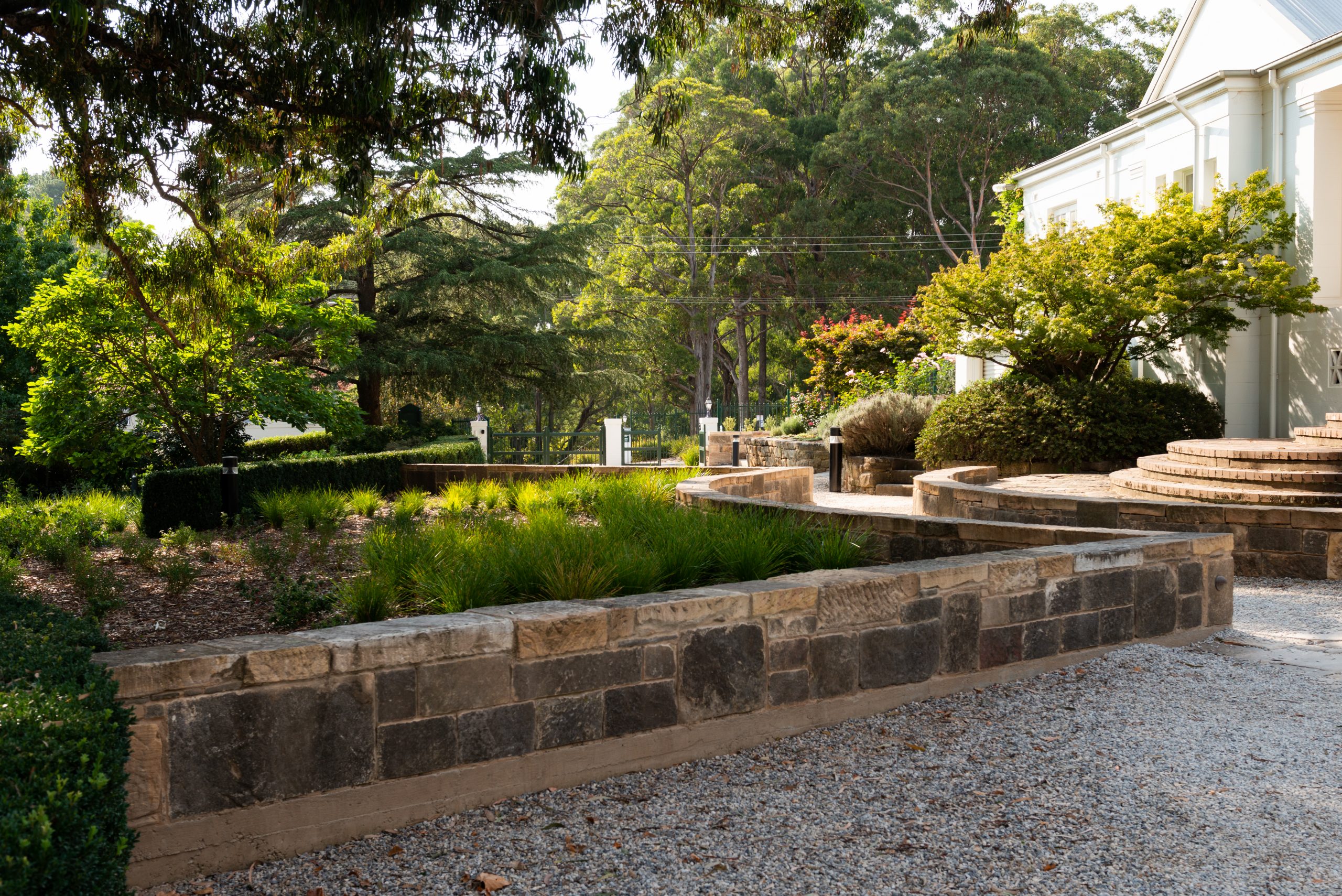 Courtyard, pathways and planting at Frensham School, Mittagong