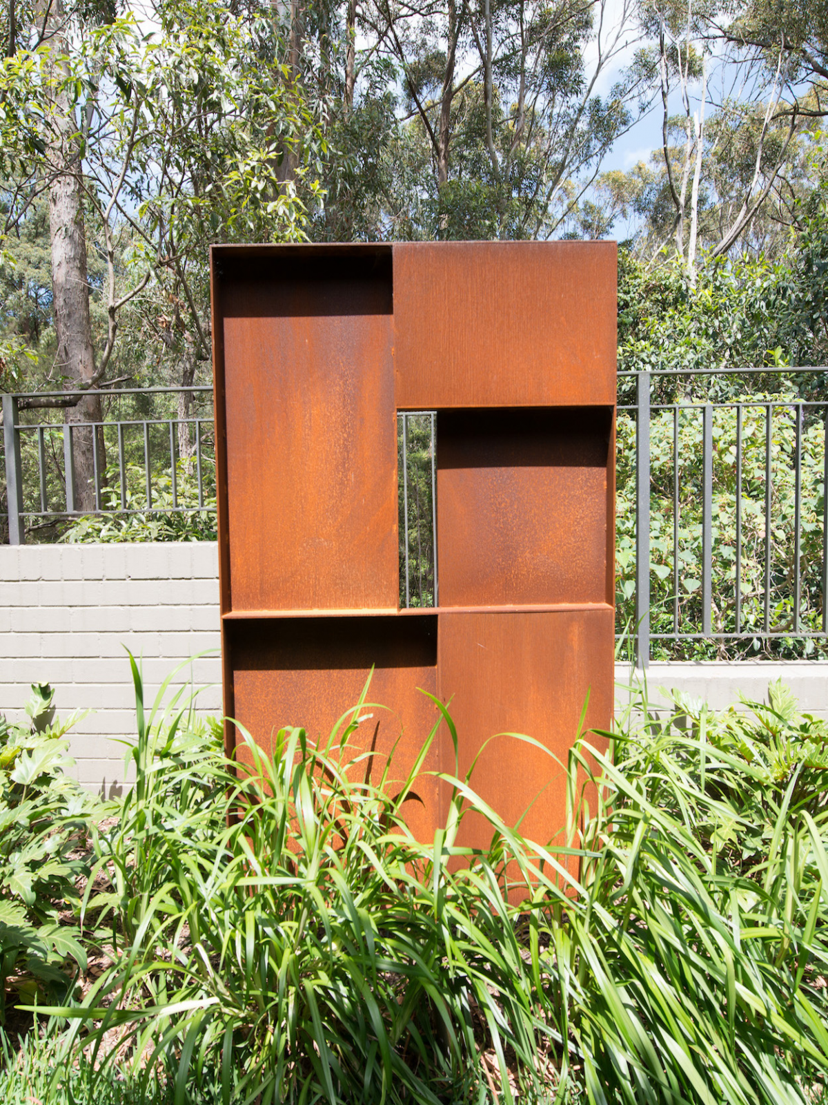 Corten steel forms and native grasses in a contemporary Sydney garden